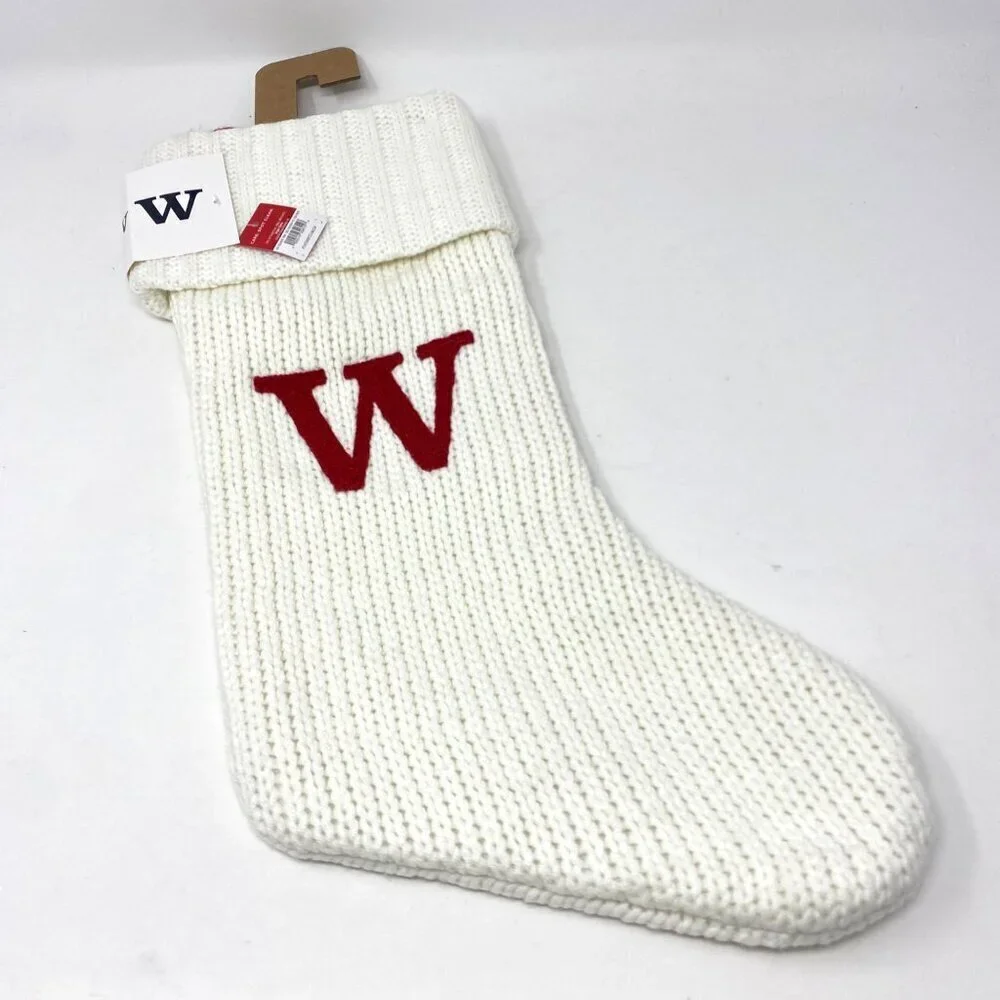 Target Wondershop Knit Monogram Christmas Stocking White Red Wondershop™ 20